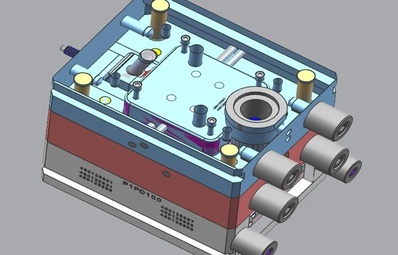 The components of a die casting mold include the cavity, core,